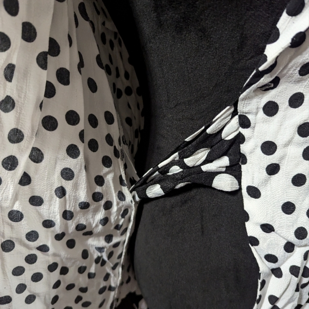 Zara TRF Viral Polka Dot Wrap Blouse with 3/4 Puff Sleeves - Picture 11 of 16